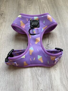Sassy Woof - Purple Ice Cream Print - Dog / Pet Harness - size Small